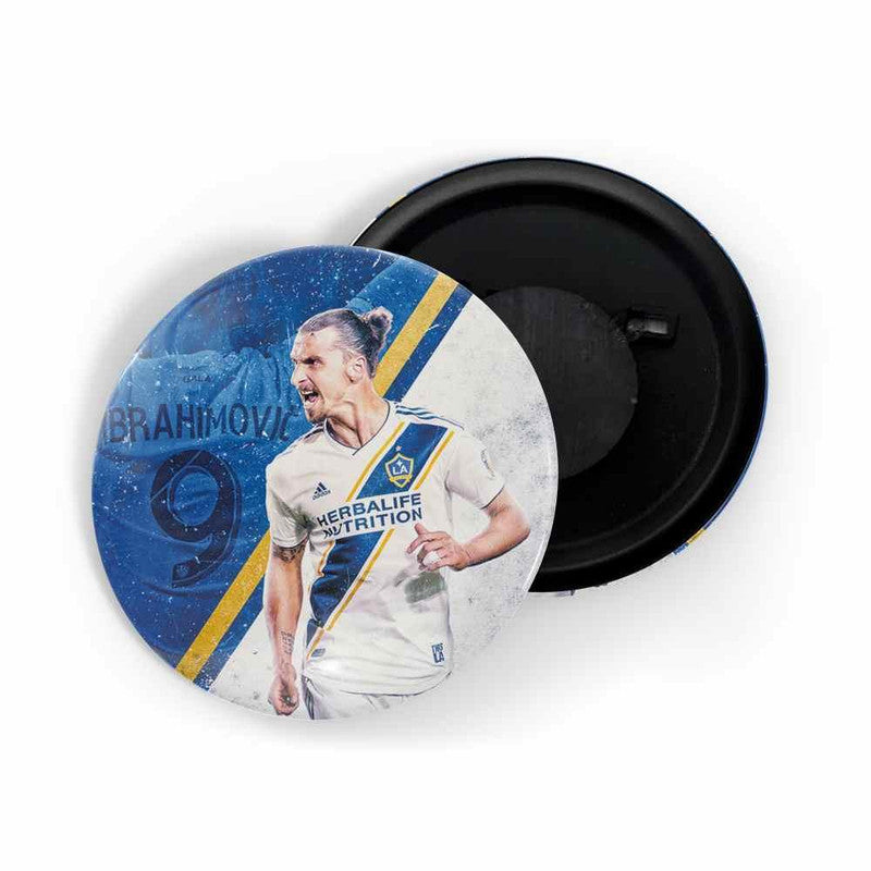 dhcrafts Round Fridge Magnet Blue color Zlatan Ibrahimovi? Glossy Finish Design Pack of 1 (75 mm)